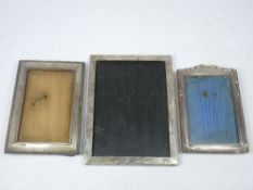 SILVER FRONTED PHOTOGRAPH FRAMES (3) - Birmingham hallmarks, various dates and conditions, 20 x