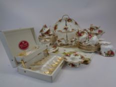 ROYAL ALBERT OLD COUNTRY ROSES PART TEASET, TABLE & CABINET WARE - 30 plus pieces to include a boxed