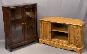 STAG MINSTREL BOOKCASE CUPBOARD - 101cms H, 81cms W, 50cms D and a Jaycee oak entertainment stand