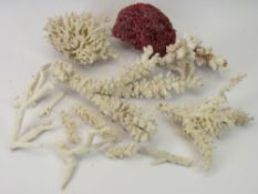 CORAL & AN ASSORTMENT OF ORNAMENTAL PIECES