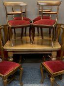 VICTORIAN MAHOGANY WIND-OUT DINING TABLE & 10 CHAIRS including six splatback and four sabre leg on