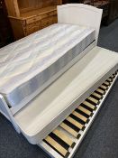 DIVAN BED - 'two in one' white painted with accompanying mattresses