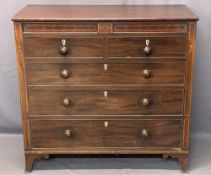 REGENCY MAHOGANY CHEST - of four short and three long drawers including two secret upper drawers,