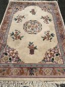 CHINESE WASHED WOOLEN RUG, 250 x 174cms