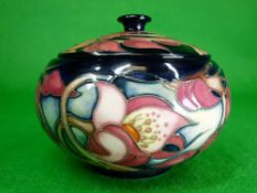 MOORCROFT limited edition pot and cover 47/50 by Emma Bossons - unknown design with seconds