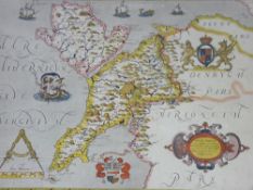 ANTIQUE STYLE & REPRODUCTION MAPS - a framed quantity, 53 x 69.5cms the largest along with three