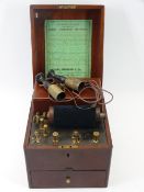 VINTAGE ELECTRICAL ENGINEER EQUIPMENT - Faradaic battery by King, Mendham & Company in wooden box