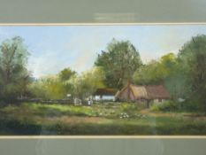 ELIZABETH BRADLEY oil on board, title verso - 'Eggs for Sale', 19 x 38cms