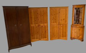 MODERN BEDROOM FURNITURE - a pair of pine wardrobes, Stag Minstrel two door wardrobe and a