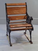 GARDEN FURNITURE - single seat with cast metal ends