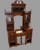 MIRROR BACK SIDEBOARD - Edwardian mahogany, 236cms H, 138cms W, 52cms D