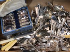 CASED & LOOSE EPNS CUTLERY - a quantity