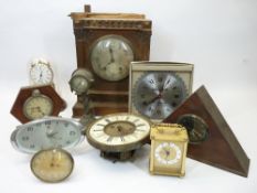 VINTAGE & LATER CLOCKS COLLECTION - to include a W & R marked movement within an oak case remnant,