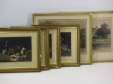 (JEAN MARIE) DELATTRE set of four aquatint engravings - titled 'Necessity', 'Frugality', 'Choice'