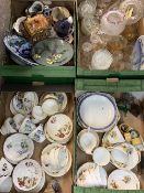 MIXED CHINA & GLASSWARE - Royal Ascot part tea sets, Allerton's Toby jug, Japanese Cloisonne display