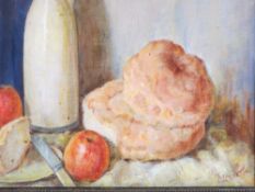 EMILY LEICESTER oil on board - still life, early 20th Century, 32.5 x 42cms