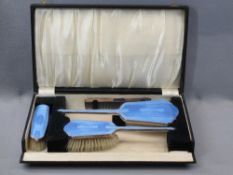 CASED HAND MIRROR, BRUSH & COMB DRESSING TABLE SET - Birmingham 1937, Maker W G Sothers Ltd having