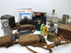 MIXED COLLECTABLES GROUP - vintage cameras by Ensign and others, one marked 'Butchers Reflect