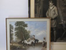 WILLIAM WARD mezzotint - shooting interest, Stephen Hemsted Esquire of Ilsley, Berks, 1814,