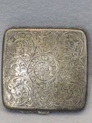 CHASE DECORATED SILVER CIGARETTE CASE - Birmingham 1924, Maker Joseph Gloster Ltd, 3.4 ozt