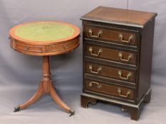 REPRODUCTION MAHOGANY FURNITURE, 2 ITEMS - a line inlaid four drawer chest on corner bracket feet,