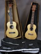 MUSIC SHOP STOCK - ukuleles (2) including a Taiga Coral Concert model T-32 with zip-up canvas