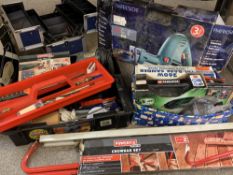 MIXED ELECTRICAL & OTHER TOOLS - a cased Parkside sabre saw, cordless screwdriver, mini tool kit,
