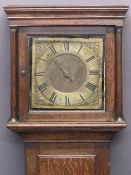 MID 18TH CENTURY OAK LONGCASE CLOCK by Thomas Ranger of Chipstead - unusual 10in brass square dial