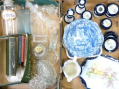 GEORGE JONES ABBEY, Victorian dressing table set, vintage chemist bottles and other glassware and