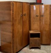 CWS BEDROOM FURNITURE comprising lady's wardrobe, 176cms H, 93cms W, 58cms D and gent's wardrobe,