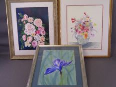 J E HEWITT mixed media, three - still life, 39.5 x 29.5cms, typical size and three other paintings