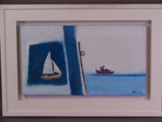 PHILLIP HICKS (b. 1928) oil on canvas - titled 'Coming into Harbour', signed right hand side, 25 x