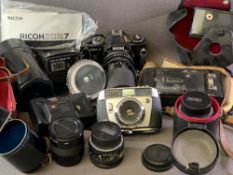 CAMERA EQUIPMENT - Balda Matic-Prontormat cased camera, Ricoh XR7 camera, vintage Kodak camera,