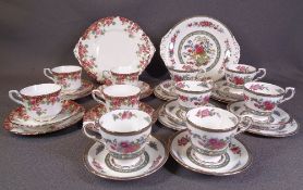 TEAWARE - Royal Stafford 'Olde English Garden', thirteen pieces and Paragon 'Tree of Kashmir',