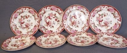 MASONS MANDALAY 'RED' four tea and four side plates