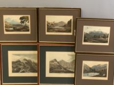 SIX COLOURED ENGRAVED PRINTS - North Wales scenery