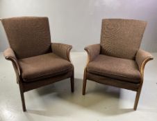 PARKER KNOLL VINTAGE ELBOW CHAIRS, a pair, 80cms H, 66cms W, 70cms D