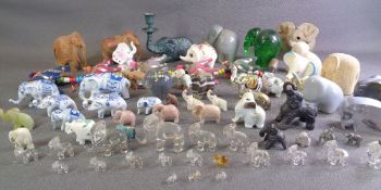 ELEPHANT ORNAMENTS - china, glass, mineral ETC