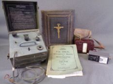 FAMILY BIBLE - 19th Century, leather bound, Pitman's text book, vintage voltage meters ETC