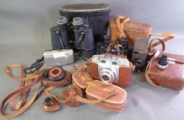 CAMERAS & VINTAGE FIELD GLASSES including cased Agfa Supersilette and associated items