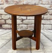 ARTS & CRAFTS LEOPOLD & JOHN GEORGE STICKLEY JOINED OAK TABLE, circular on four uprights joined by