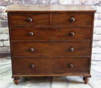 VICTORIAN WALNUT CHEST, fitted two short and three long drawers, 111 x 53 x 105cms Condition Report: