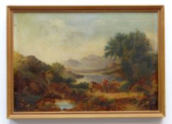 GEORGE WILLIAM HORLOR (1823-1895) oil on canvas - Near Inverary N.B., highland landscape with