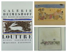 LOUTTRE.B (MARC-ANTOINE BISSIERE) (1926-2012), three prints: (i) limited edition (37/60) relief