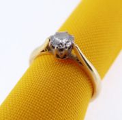 18CT GOLD DIAMOND SOLITAIRE RING, 0.33cts approx. visual estimate, ring size N, 3.1gms, in 'W.