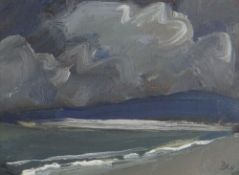 DAVID LLOYD GRIFFITH oil on panel - entitled verso 'Thunderstorm Pensarn Beach' and dated 2007,
