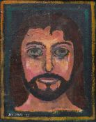 JACK JONES oil on board - head of Christ, signed and dated 1977, 25 x 29cms Provenance: private