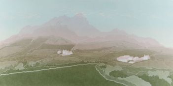 BERNARD GREEN limited edition (42/70) linocut - entitled in pencil 'Finding Light at Carn Llidi,