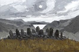 SIR KYFFIN WILLIAMS RA oil on canvas - dramatic and expansive scene featuring Bryn Cader Faner