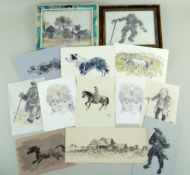 SIR KYFFIN WILLIAMS RA thirteen greeting cards or similar - various typical subject matter including